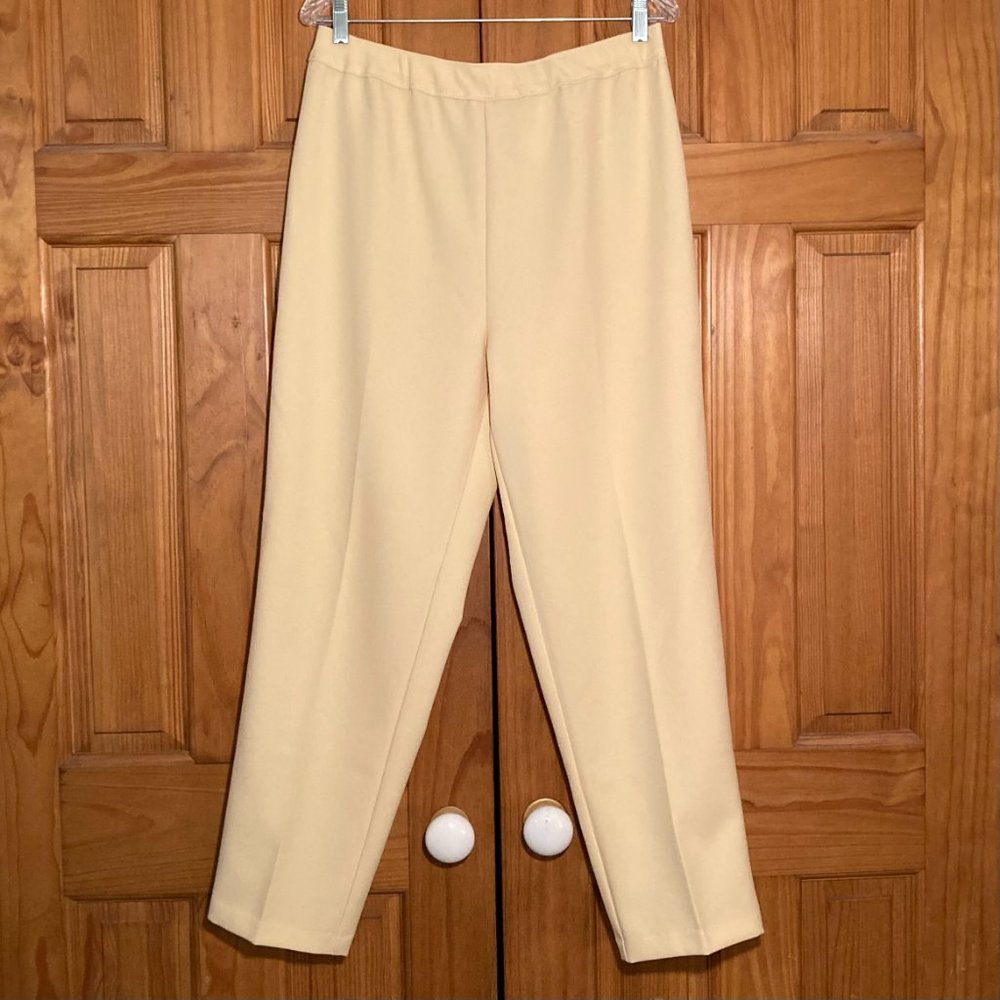 NWOT Vintage 90s Bend Over Pull On Pants Elastic Waist Yellow Size 16P 16 Petite